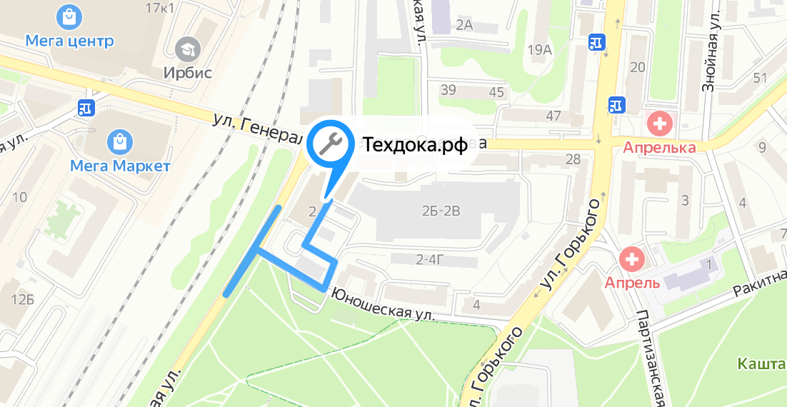 Карта проезда Техдока.рф